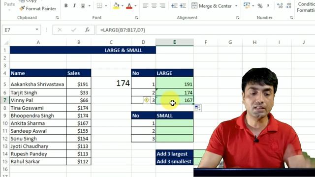 Excel LARGE and SMALL Functions | How to use Array Functions LARGE and SMALL in Excel