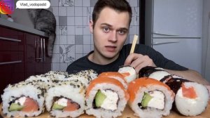 Мукбанг роллы суши/ поговорим/ Mukbang Sushi