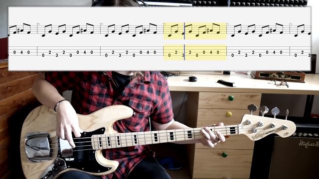 The Doors - Riders on the Storm (bass cover with tabs in video) смотреть онлайн