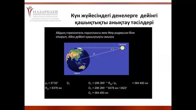 Күн жүйесі денелеріне дейінгі қашықтықты параллакс әдісімен анықтау смотреть онлайн