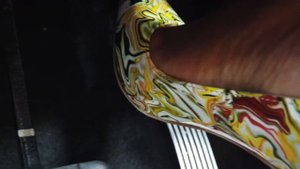 Car 🚗 Pedal pumping in 6 Inches Hurry Up Color High Heels 👠 absolutely stunning 🤩