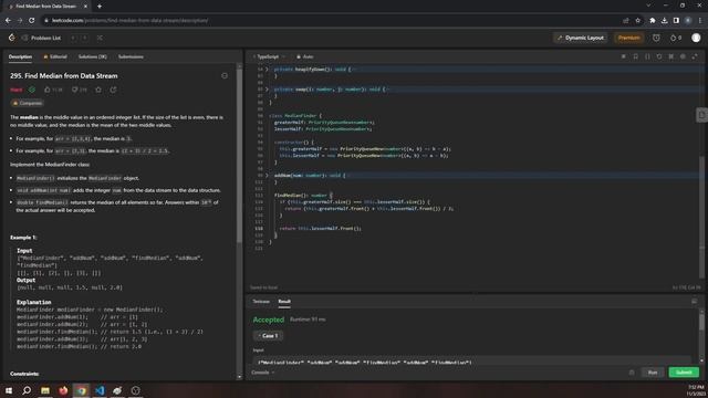 Solving LeetCode 295: Find Median from Data Stream in TypeScript