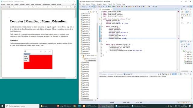 Swing - JMenuBar, JMenu, JMenuItem - 1 смотреть онлайн