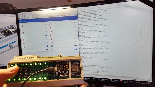 ESP8266 WiFi MQTT. 16 input 16 output 16 PCB button. Module 9 DIN units смотреть онлайн