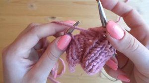 Длинные снятые петли на резинке 2*6 Вязание спицами