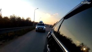 Испытание автобокса Koffer на высокой скорости по трассе