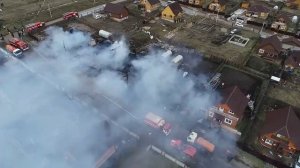 Четыре дома сгорели в Грановщине под Иркутском. Видео с дрона