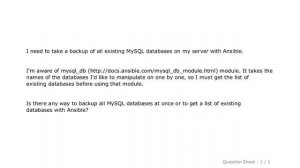 MySQL : Ansible - How to backup all MySQL databases?