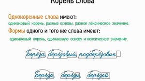 Корень слова (5 класс, видеоурок-презентация)