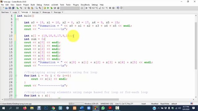 Introduction to Arrays in C++ (one-dimensional array)