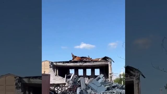 Уничтоженный ПВД ВСУ в Красном Лимане/Destroyed AFU barracks in Krasniy Liman