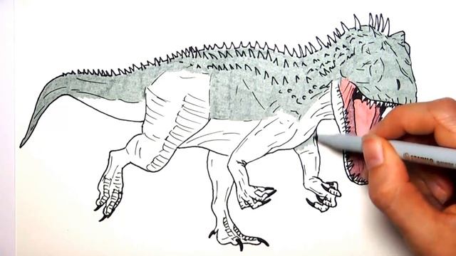 Рисуем и раскрашиваем Индоминуса Рекса из Мира Юрского периода - Рисуем динозавров
