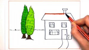 Рисуем и раскашиваем домик\\ Рисование для девочек!