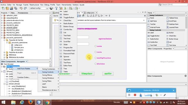 division,multiplicacion,suma,resta usando radiobuttons java смотреть онлайн