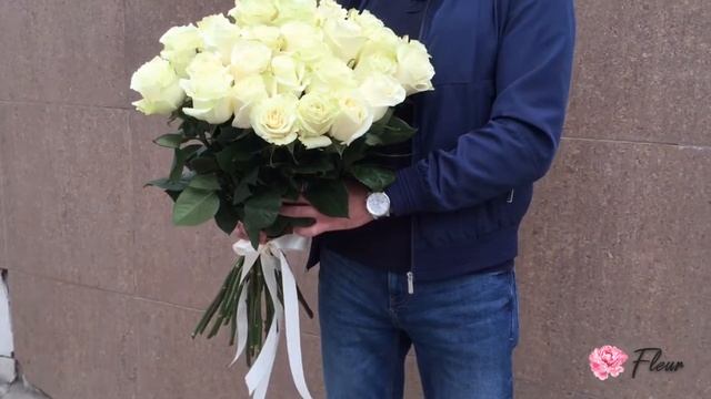 Букет из 25 белых роз | Fleur Доставка цветов в Оренбурге смотреть онлайн