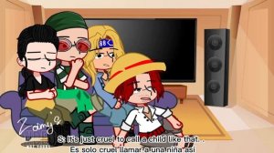 Past Red haired Pirates reacts to Luffy (2/2)