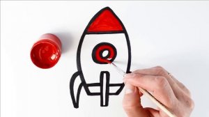 Как нарисовать РАКЕТУ / мультик раскраска РАКЕТА  для детей / Раскраски малышам