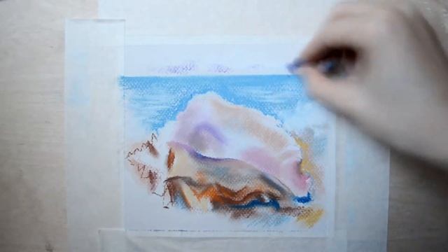 Пастель: рисую морскую ракушку сухой пастелью смотреть онлайн