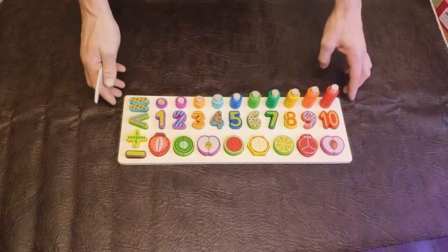 Деревянная игрушка.Логарифмическая доска. Развивающая игрушка Монтессори. Учимся считать.