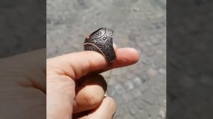 Тюремные перстни с рубином переливающийся уникальная гравировка вручную