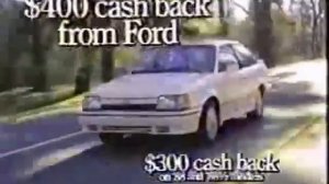 Ford Escort & Ford Taurus $300 to $500 cash back Commercial (1988)