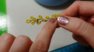 Мимоза из бисера МК от Koshka2015 - цветы из бисера, бисероплетение, МК Часть 1 Соцветия. 2 вариант