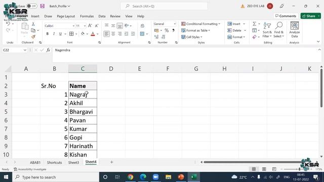 Introduction to Excel