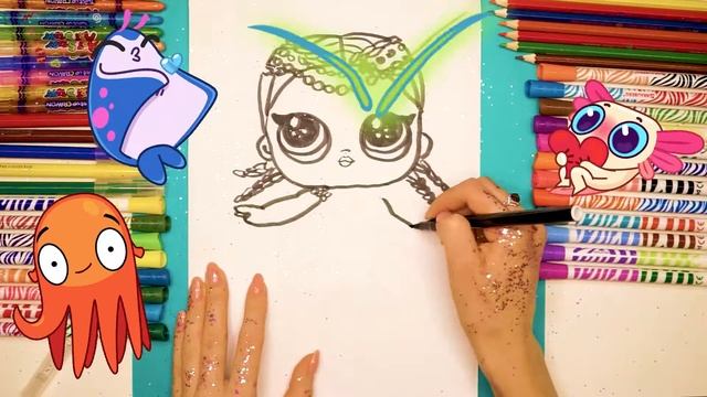 Как нарисовать Куклу Лол Русалочку ✨ LOL Mermaid ✨ Простые рисунки для детей ✨ смотреть онлайн