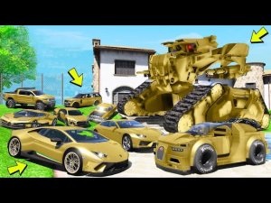 УГНАЛ КУЧУ ЗОЛОТЫХ ЧИТ ТАЧЕК И РОБОТА ЗА 180 СЕКУНД! БИТВА ВОРОВ В ГТА 5!