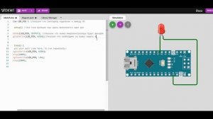 arduino урок 1 светодиод. Эмулятор wokwi