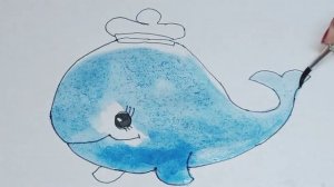 Как нарисовать синего кита