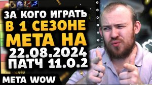 ЗА КОГО ИГРАТЬ? В 1 СЕЗОНЕ МЕТА НА 22.08.2024 ПАТЧ 11.0.2 THE WAR WITHIN ТОП КЛАССОВ WAR WITHIN WOW