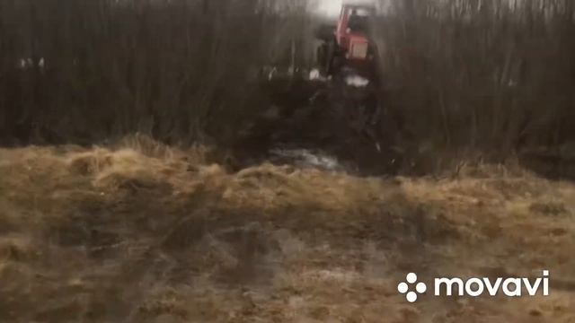 Т25 з прицепом. 2птс4  по грязи