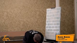 Декоративный кирпич из штукатурки с помощью трафарета