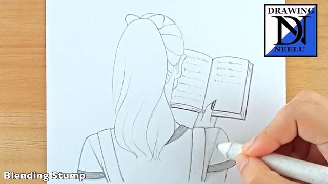 How to draw a Girl Studying Book || Pencil sketch for beginner || A girl reading a book || Drawing смотреть онлайн