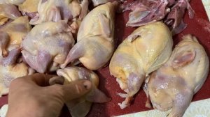 Заготовка мяса перепела для вяленния