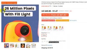 Instant Print Photo Digital Camera HD 1080P Video Children's Camera with Print Paper New