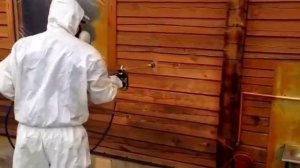 HYVST EPT 270 качественная и быстрая окраска деревянного дома безвоздушным аппаратом