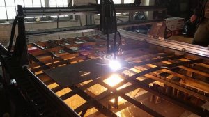 Плазменная резка ЧПУ. Рез листа 10 мм.