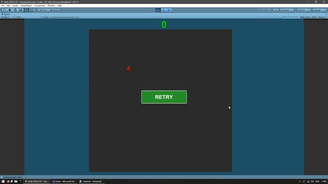 Making Snake in Unity: Game Over Window (Unity Tutorial for Beginners)