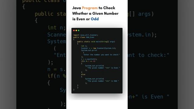 Java Program to Check Whether a Given Number is Even or Odd