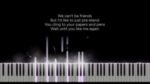 We can't be friends - Ariana Grande (Original Key Karaoke) - Piano Instrumental Cover with Lyrics