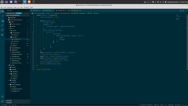GraphQL With Vue.js and Node.js | Part-17 Create a GraphQL Mutation to Add New Club with Vue js