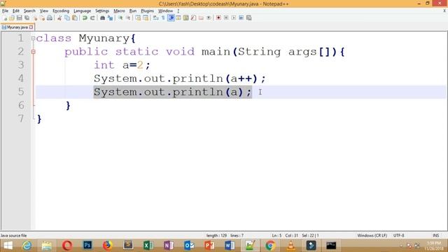 unary operator | negation operator java | not operator in java