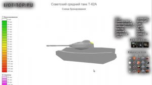 T-62A Зоны пробития - Обзор видео гайд модель и схема бронирования Т 62а