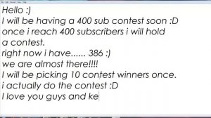 UPDATE video(info about 400 sub contest coming soon)