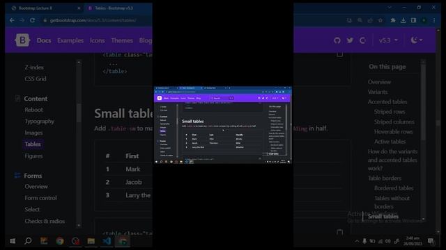 What small table| |table—sm in Bootstrap || #bootstraptutorial