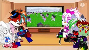 FNAF: Security Breach reacts to 1 AARON vs 100 APHMAUS In Minecraft!