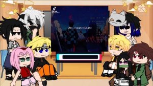 Demon slayer and naruto reacting to each other