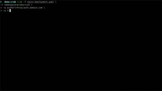 Change kubernetes config file yaml value dynamicly using crab crab-config-files-templating
